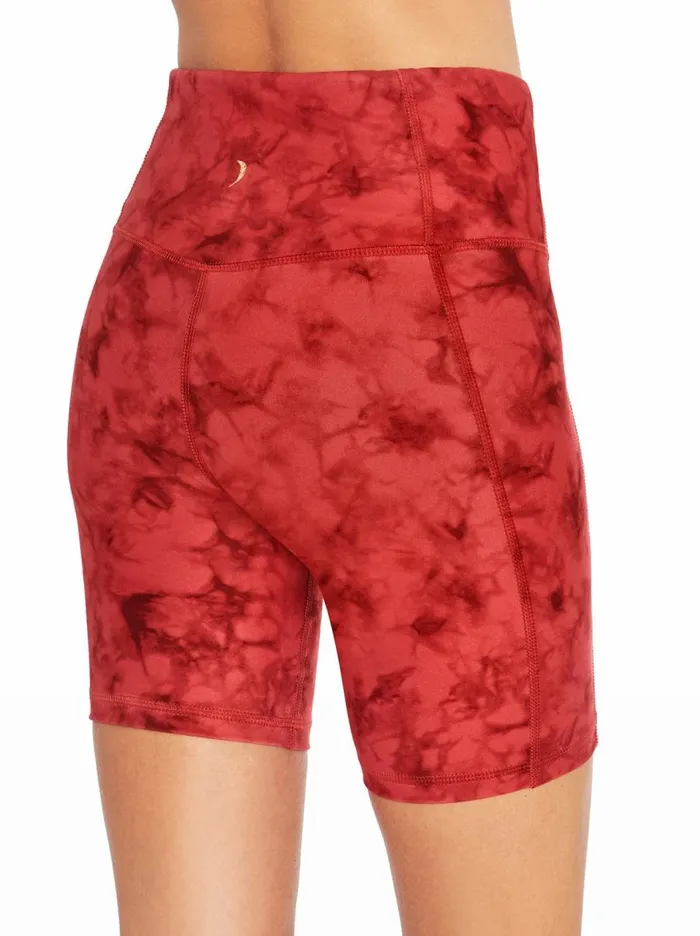 Jessica Simpson Bottoms Women Tummy Control Bermuda In Mineral Red Ink Tie Dye Mineral Red Ink Tie Dye