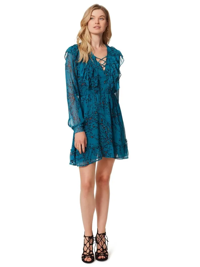 Jessica Simpson Dresses Women Barry Dress In Whirling Cheetah Turkish Tile Whirling Cheetah