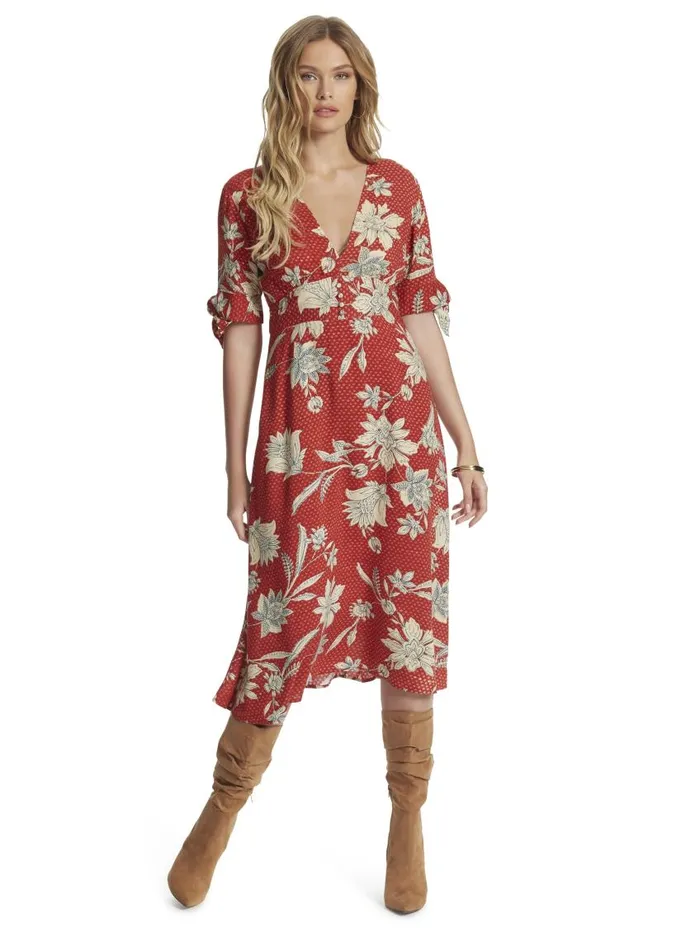 Jessica Simpson Dresses Women Cecilia Dress In Ketchup Ketchup Etched Lotus