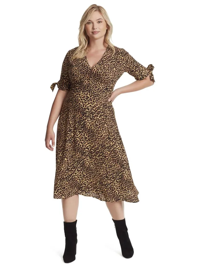 Jessica Simpson Dresses Women Cecilia Dress In Leopard Rosette Leopard