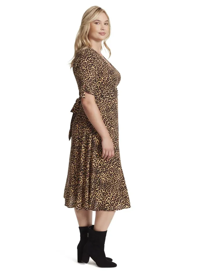 Jessica Simpson Dresses Women Cecilia Dress In Leopard Rosette Leopard