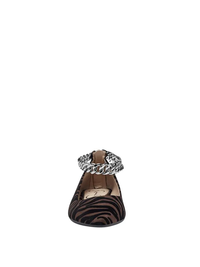 Jessica Simpson Flats Women Lanna Flat In Zebra Brown And Black Zebra