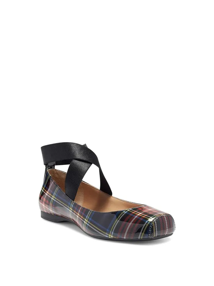 Jessica Simpson Flats Women Mandalaye Ballet Flat In Patent Plaid Patent Plaid