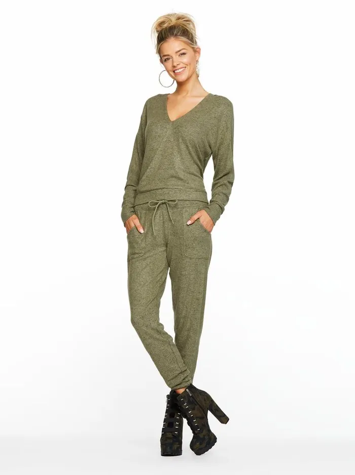 Jessica Simpson Loungewear Women Ronnie Jogger In Heather Lichen Green Heather Lichen Green