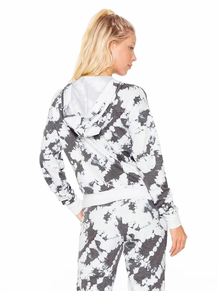 Jessica Simpson Loungewear Women Sunnyside Hoodie In White Ocean Tie Dye Ocean Tie Dye