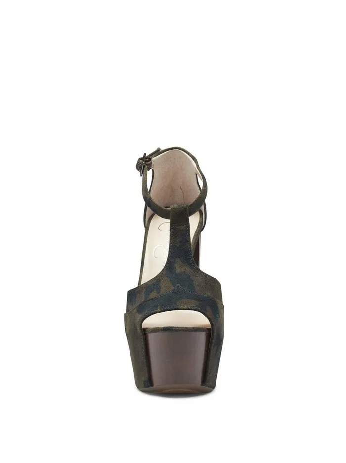 Jessica Simpson Sandals Women Dany TStrap Platform Sandal In Camo Camo Green