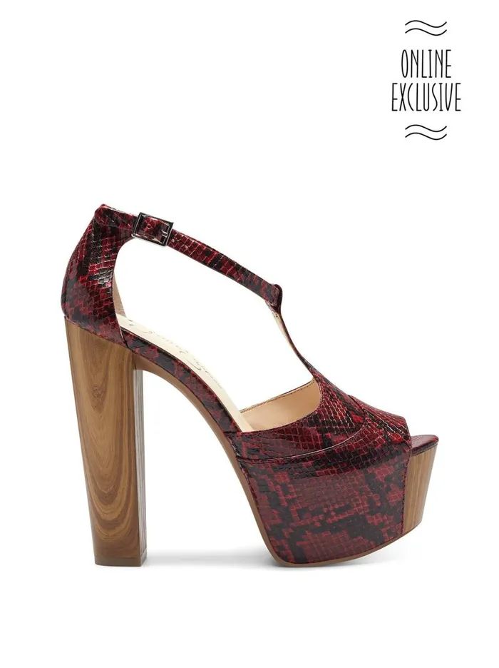 Jessica Simpson Sandals Women Dany TStrap Platform Sandal In Red Snake Red Snake Jessica Simpson Sandals Women Dany TStrap Platform Sandal In Red Snake Red Snake