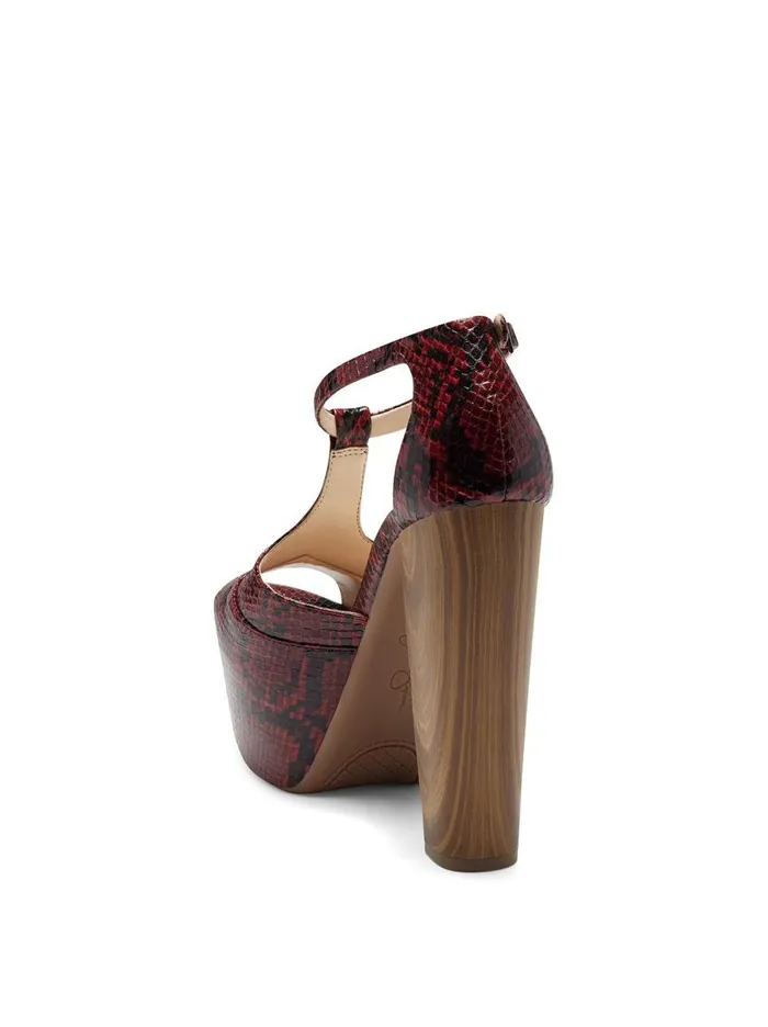 Jessica Simpson Sandals Women Dany TStrap Platform Sandal In Red Snake Red Snake
