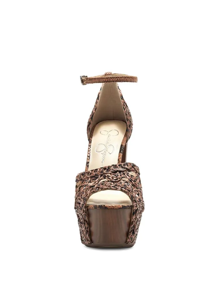 Jessica Simpson Sandals Women Dessie Platform Sandal In Caramel and Black Caramel And Black Rattan