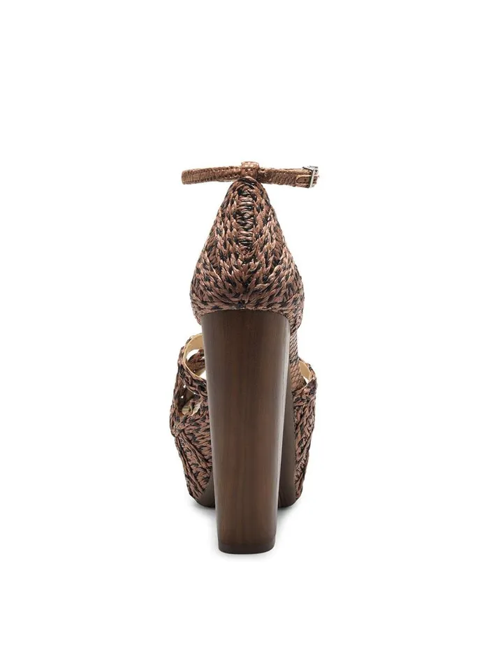 Jessica Simpson Sandals Women Dessie Platform Sandal In Caramel and Black Caramel And Black Rattan
