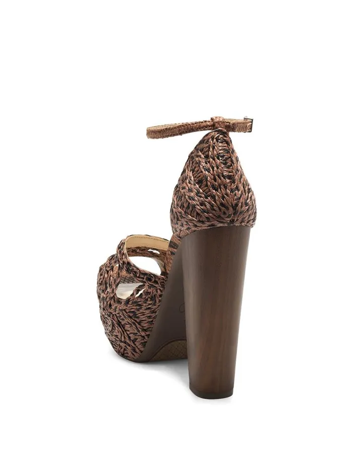 Jessica Simpson Sandals Women Dessie Platform Sandal In Caramel and Black Caramel And Black Rattan