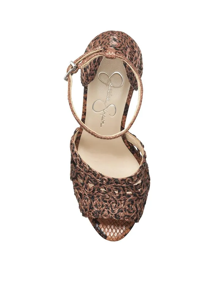 Jessica Simpson Sandals Women Dessie Platform Sandal In Caramel and Black Caramel And Black Rattan