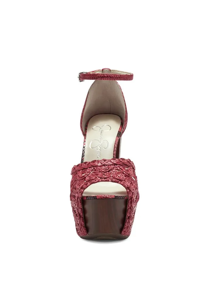 Jessica Simpson Sandals Women Dessie Platform Sandal In Red Heart On Fire Rattan