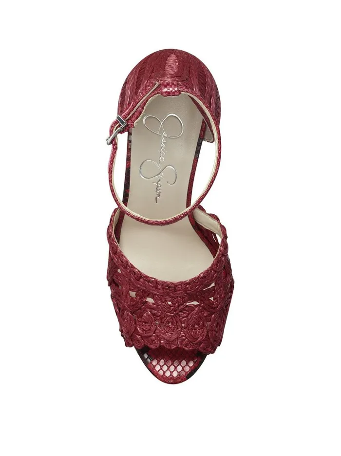 Jessica Simpson Sandals Women Dessie Platform Sandal In Red Heart On Fire Rattan