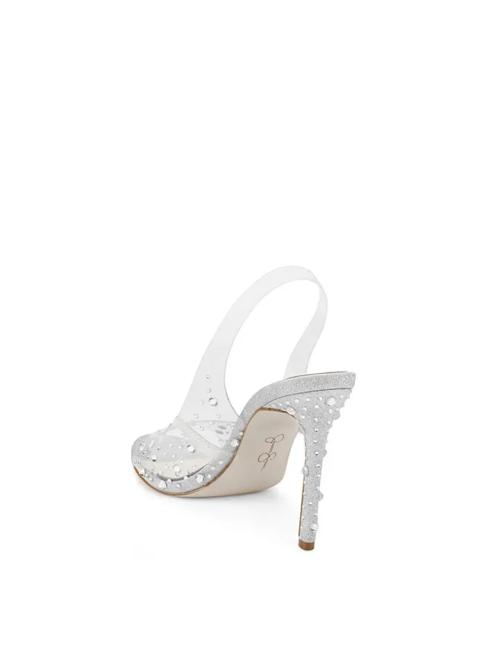 Jessica Simpson Sandals Women Jaisey High Heel In Clear Clear Embellished