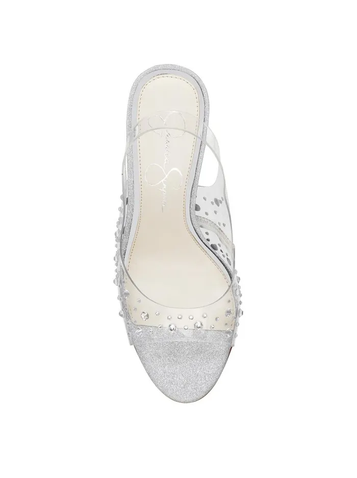 Jessica Simpson Sandals Women Jaisey High Heel In Clear Clear Embellished