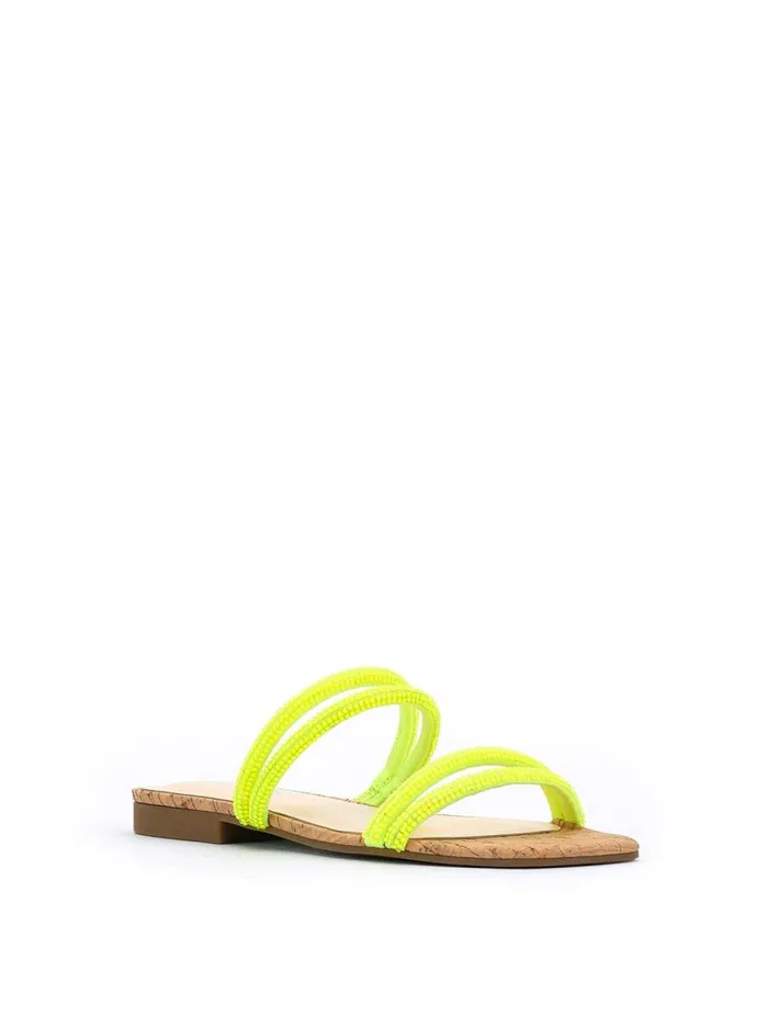Jessica Simpson Sandals Women Raexe Slide In Neon Yellow Neon Yellow