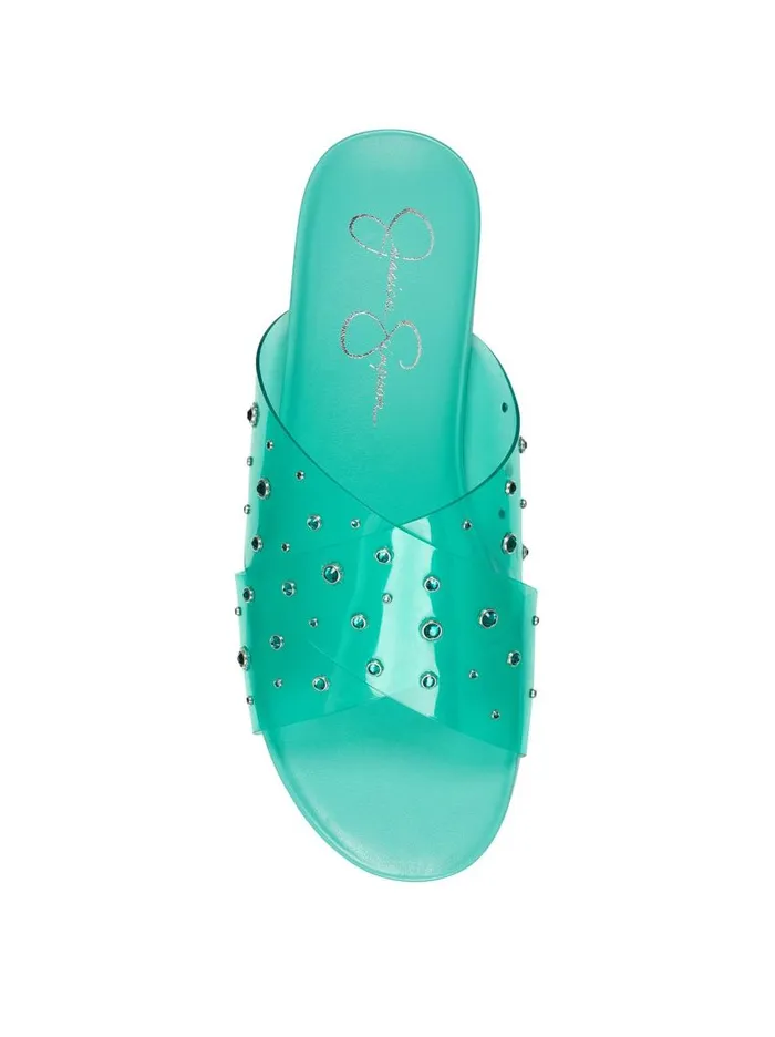 Jessica Simpson Sandals Women Tislie Slide In Seabreeze Seabreeze And Blue Stones