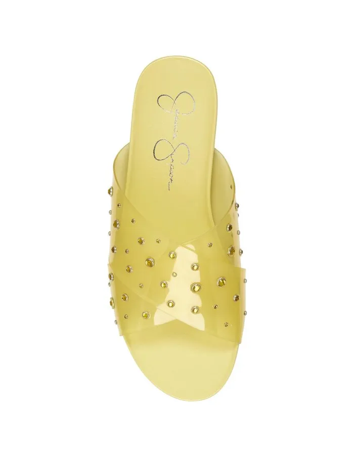 Jessica Simpson Sandals Women Tislie Slide In Yellow Yellow And Yellow Stones
