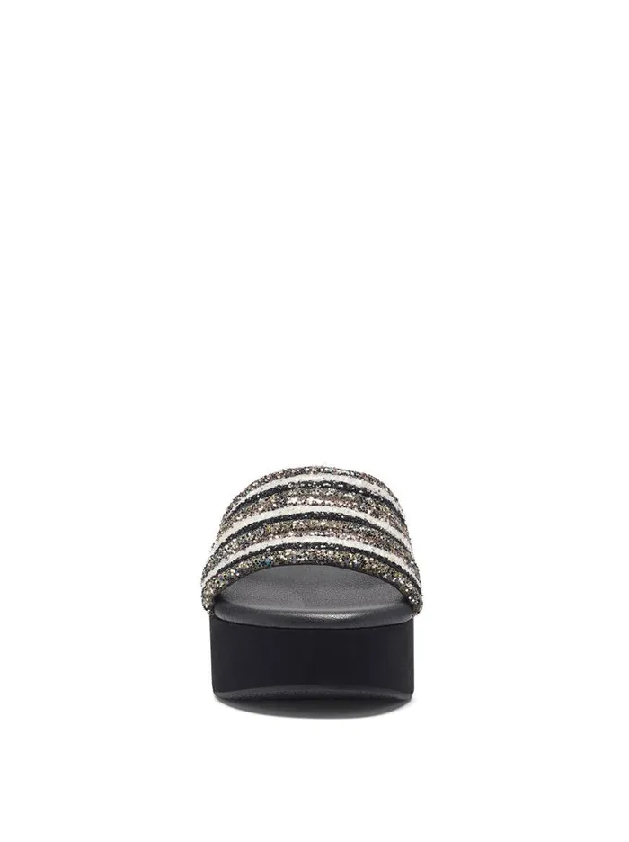 Jessica Simpson Sandals Women Trivia Platform Slide In Metallic Metallic Stripe