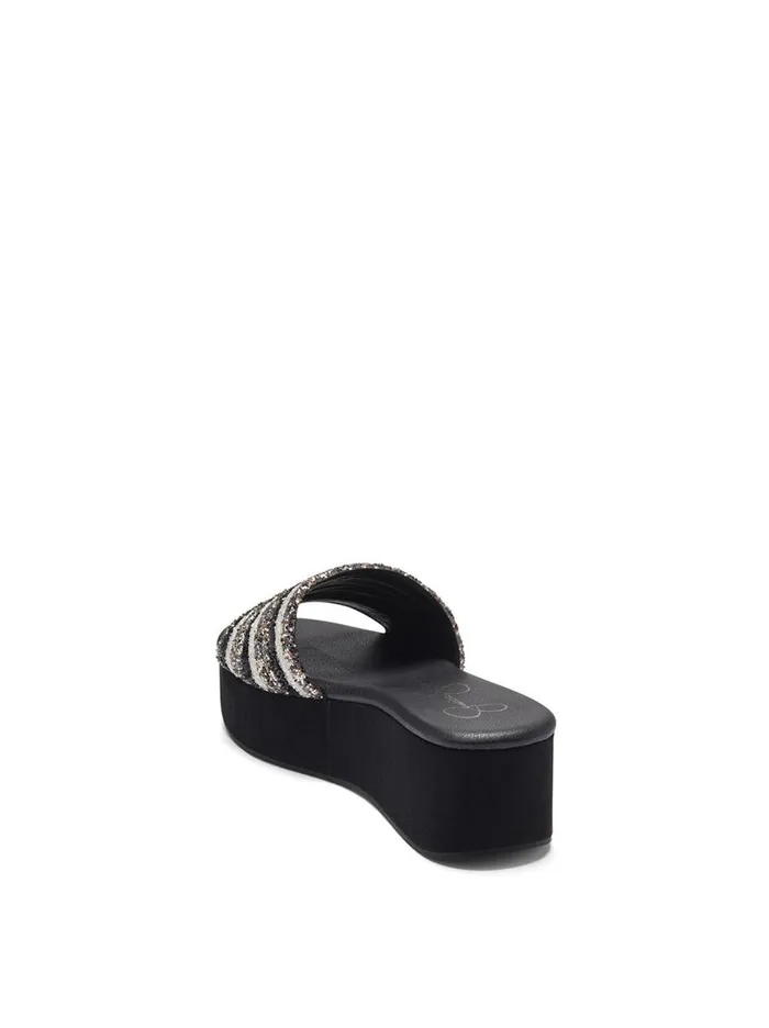 Jessica Simpson Sandals Women Trivia Platform Slide In Metallic Metallic Stripe