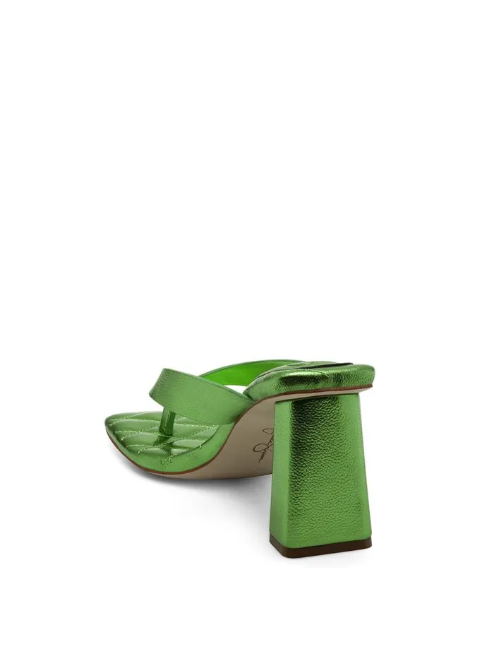 Jessica Simpson Sandals Women Zayde Thong Slide In Green Metal Green