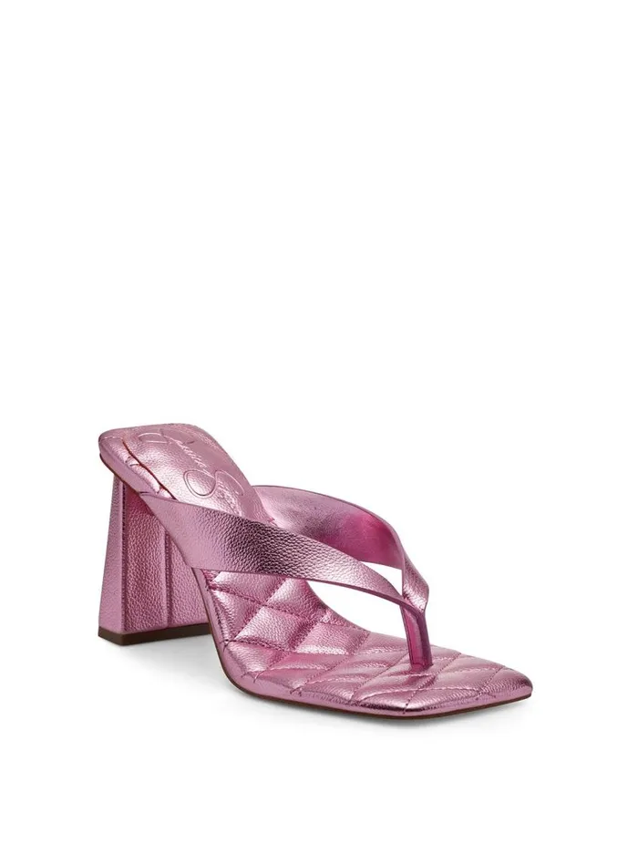 Jessica Simpson Sandals Women Zayde Thong Slide In Pink Metal Pink