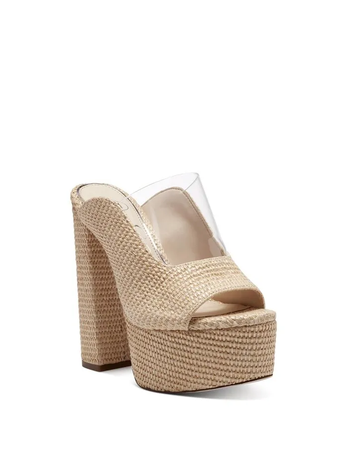 Jessica Simpson Slides and Mules Women Annalyn Platform Slide In Natural Natural