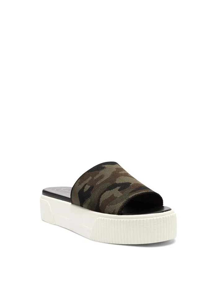 Jessica Simpson Slides and Mules Women Ezira Platform Flat In Camo Camo Green