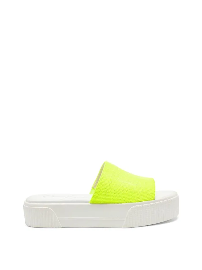 Jessica Simpson Slides and Mules Women Ezira Platform Flat In Neon Yellow Neon Yellow Jessica Simpson Slides and Mules Women Ezira Platform Flat In Neon Yellow Neon Yellow