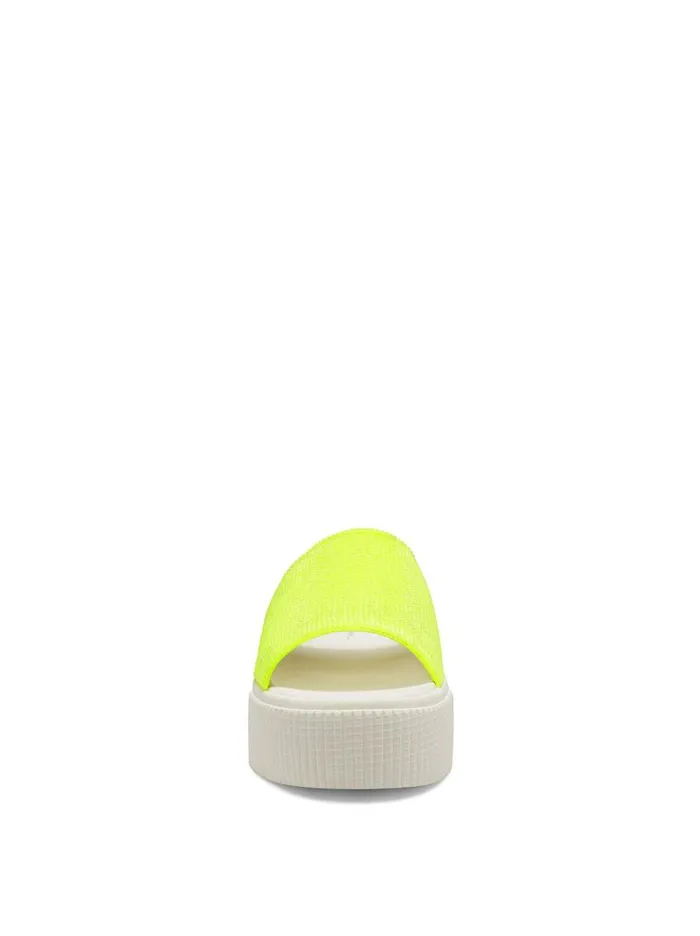 Jessica Simpson Slides and Mules Women Ezira Platform Flat In Neon Yellow Neon Yellow