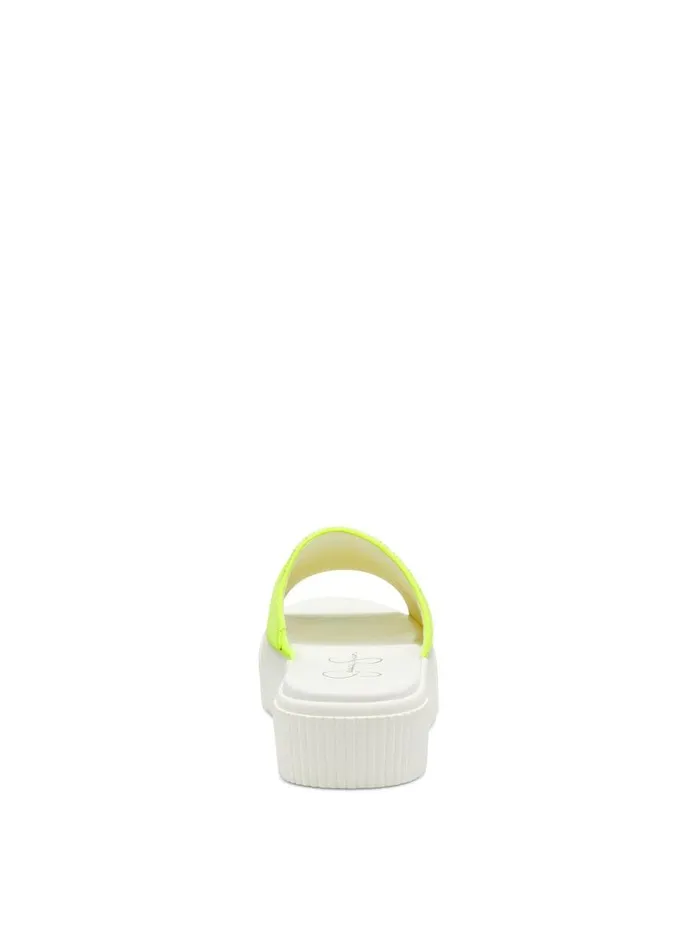 Jessica Simpson Slides and Mules Women Ezira Platform Flat In Neon Yellow Neon Yellow