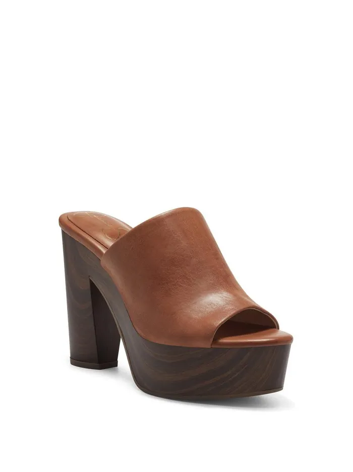 Jessica Simpson Slides and Mules Women Shelbie Platform Slide In Caramel Caramel