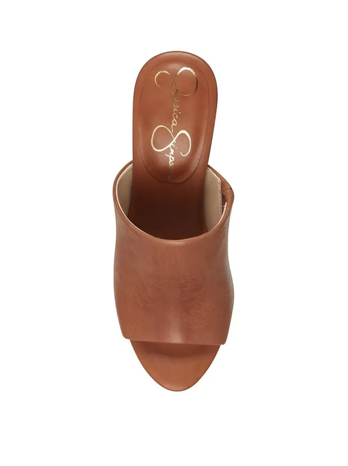 Jessica Simpson Slides and Mules Women Shelbie Platform Slide In Caramel Caramel