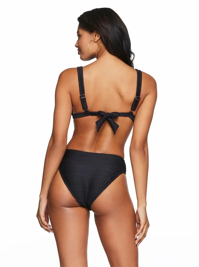 Jessica Simpson Swim Women Thick Strap Retro Bra In Black Black