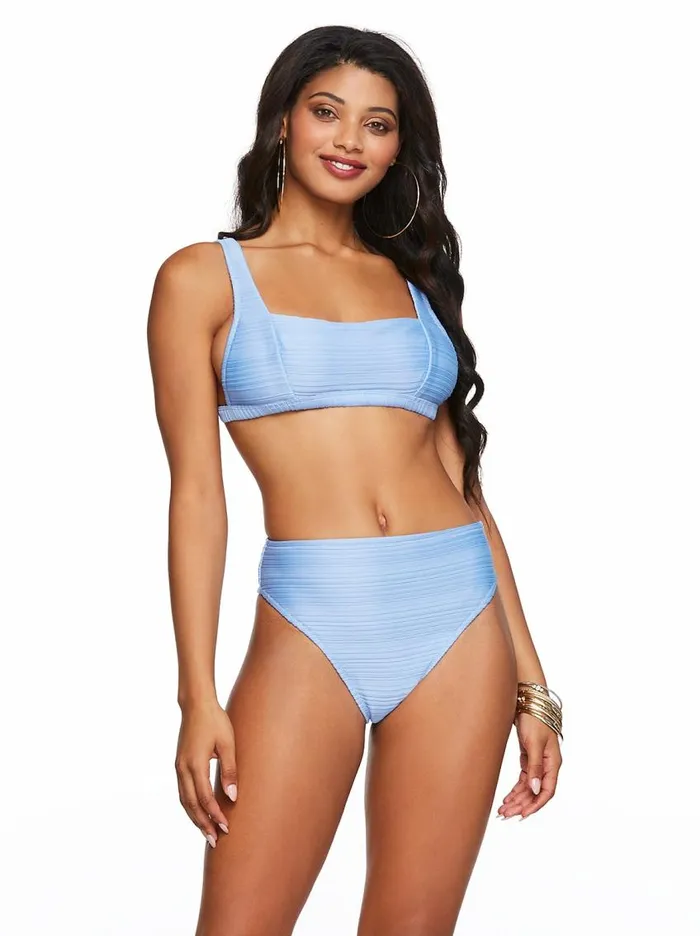 Jessica Simpson Swim Women Thick Strap Retro Bra In Blue Mist Textured Blue Mist Jessica Simpson Swim Women Thick Strap Retro Bra In Blue Mist Textured Blue Mist