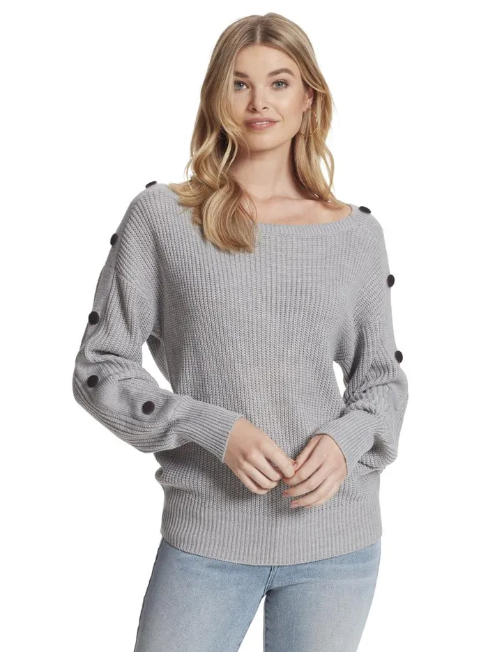 Jessica Simpson Tops Women Adley Sweater In Light Heather Grey Light Heather Grey Jessica Simpson Tops Women Adley Sweater In Light Heather Grey Light Heather Grey
