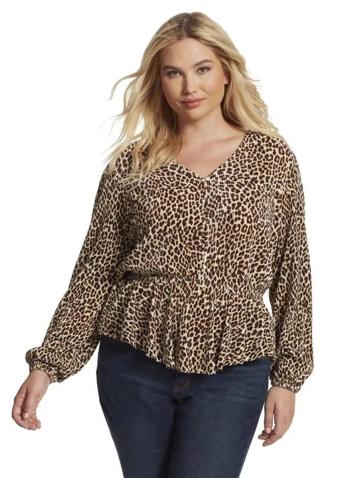 Jessica Simpson Tops Women Bettina Top In Leopard Rosette Leopard