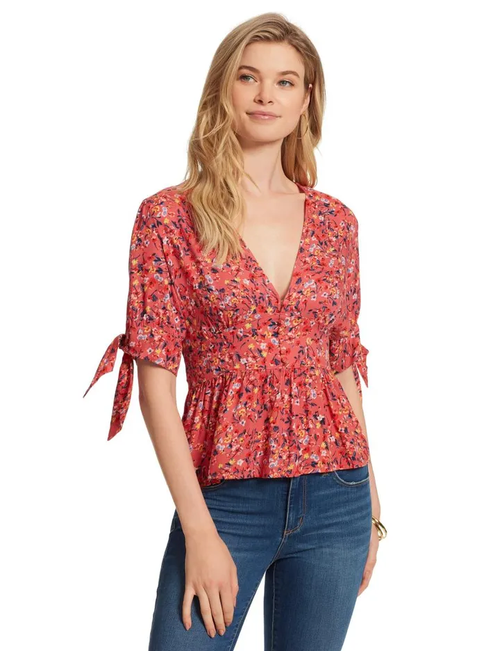 Jessica Simpson Tops Women Briana Top In Acrylic Ditsy Acrylic Ditsy