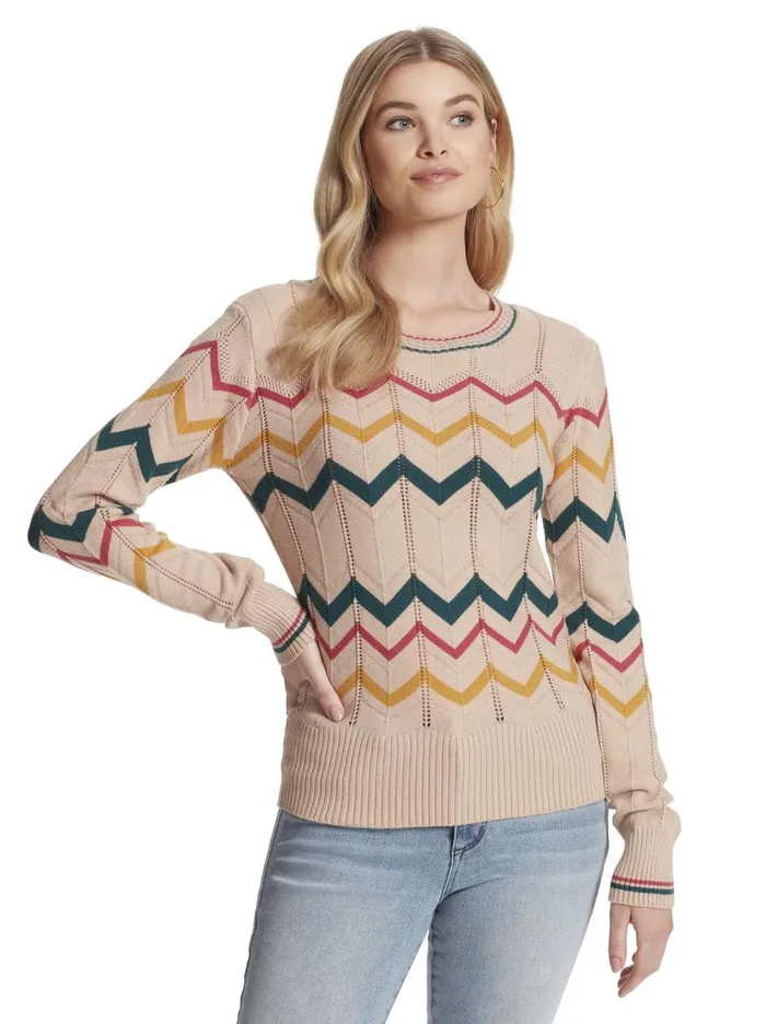 Jessica Simpson Tops Women Marcelina Sweater In Oatmeal Oatmeal Combo