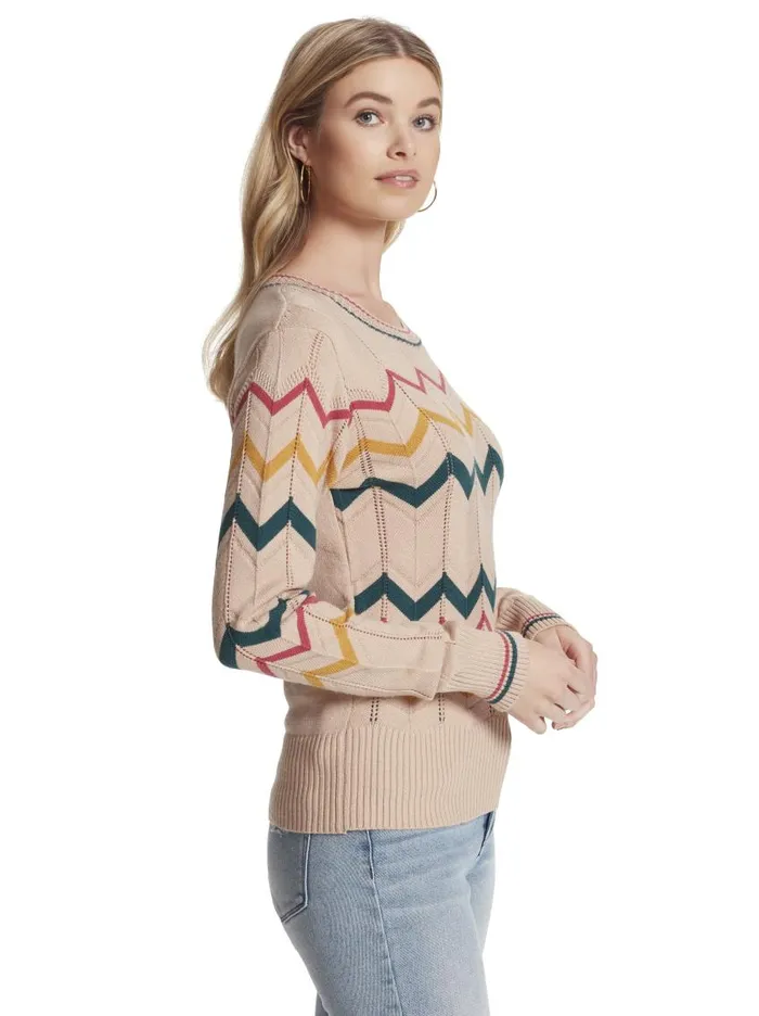Jessica Simpson Tops Women Marcelina Sweater In Oatmeal Oatmeal Combo