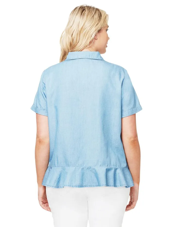 Jessica Simpson Tops Women Nellie Top In Chambray Marsha Chambray Jessica Simpson Tops Women Nellie Top In Chambray Marsha Chambray