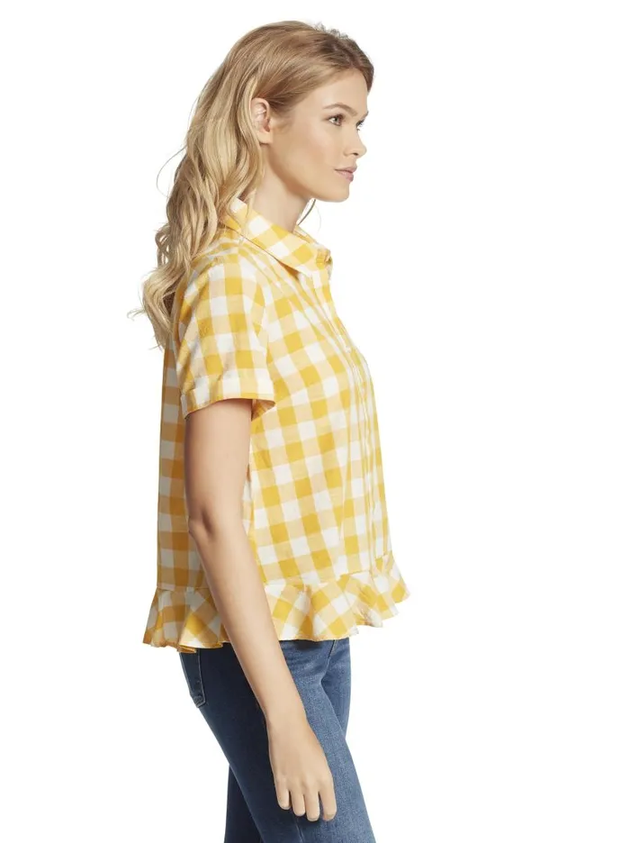 Jessica Simpson Tops Women Nellie Top In Golden Rod Gingham Golden Rod Gingham Check Jessica Simpson Tops Women Nellie Top In Golden Rod Gingham Golden Rod Gingham Check