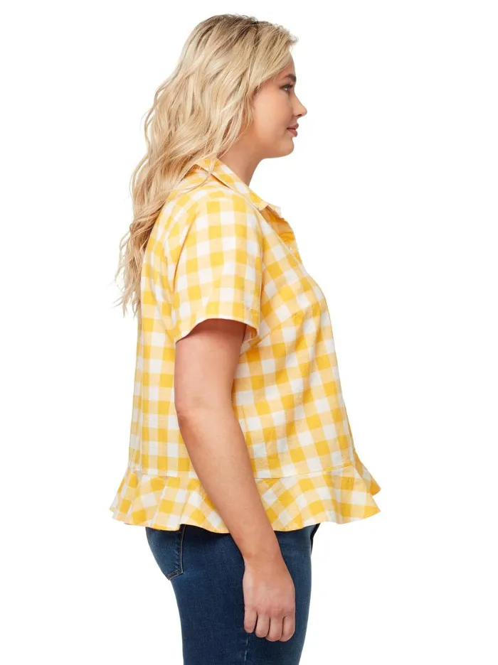 Jessica Simpson Tops Women Nellie Top In Golden Rod Gingham Golden Rod Gingham Check Jessica Simpson Tops Women Nellie Top In Golden Rod Gingham Golden Rod Gingham Check