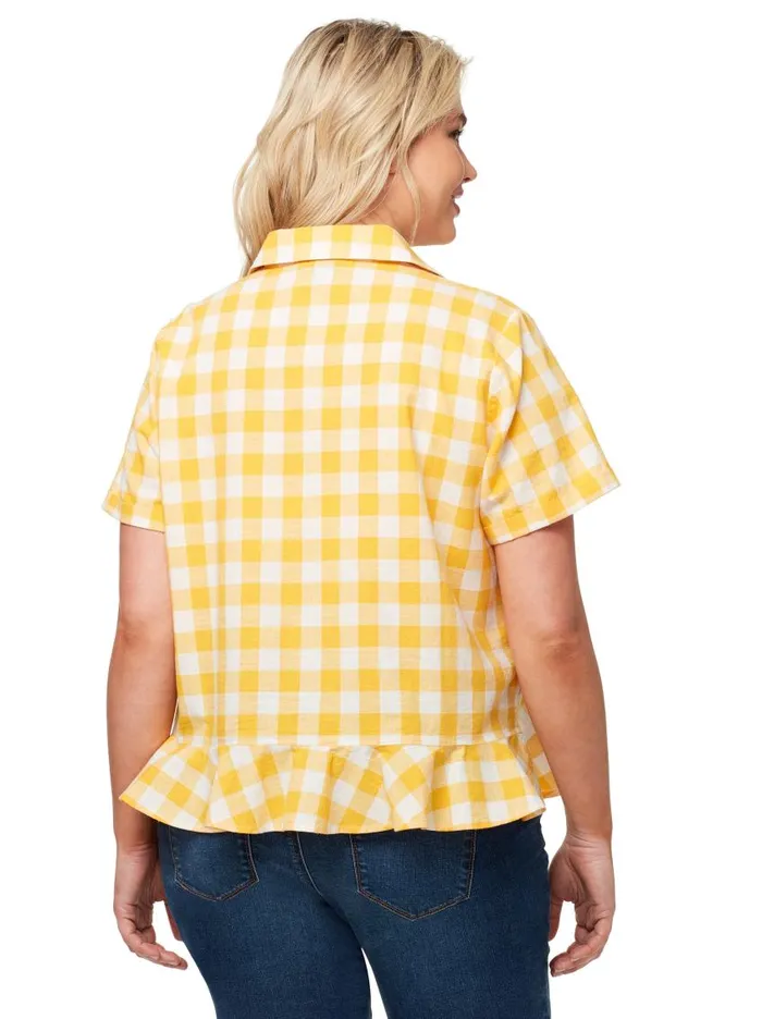 Jessica Simpson Tops Women Nellie Top In Golden Rod Gingham Golden Rod Gingham Check Jessica Simpson Tops Women Nellie Top In Golden Rod Gingham Golden Rod Gingham Check
