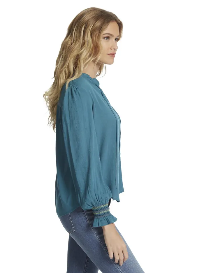 Jessica Simpson Tops Women Presto Blouse In Colonial Blue Colonial Blue Jessica Simpson Tops Women Presto Blouse In Colonial Blue Colonial Blue