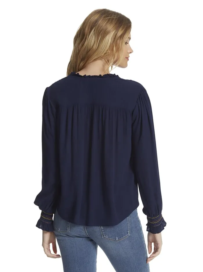 Jessica Simpson Tops Women Presto Blouse In Maritime Blue Maritime Blue Jessica Simpson Tops Women Presto Blouse In Maritime Blue Maritime Blue