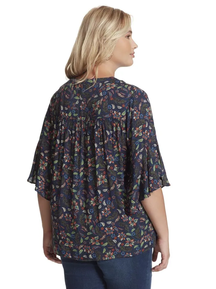 Jessica Simpson Tops Women Tulle Top In Mood Indigo Mood Indigo Dandy Paisleys Jessica Simpson Tops Women Tulle Top In Mood Indigo Mood Indigo Dandy Paisleys