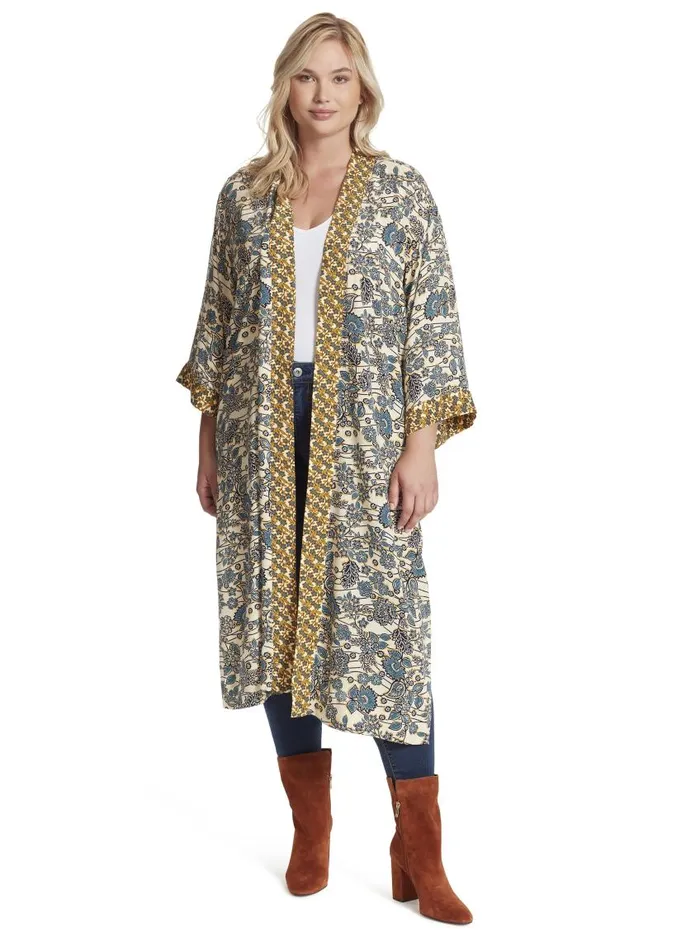 Jessica Simpson Tops Women Waverly Kimono In Frozen Dew Florals Frozen Dew Florals