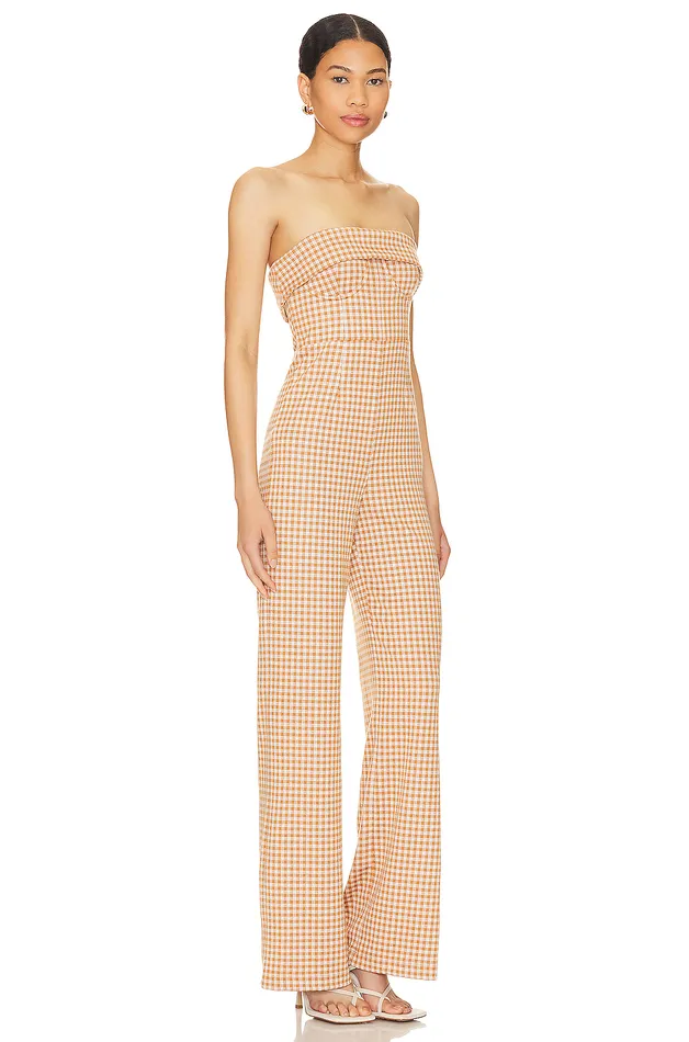 Jumpsuits Women Lovers and Friends Chelsea Jumpsuit Brown and White Jumpsuits Women Lovers and Friends Chelsea Jumpsuit Brown and White
